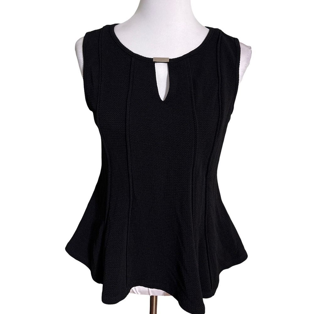 Ashley Stewart Black Keyhole Blouse Size 12